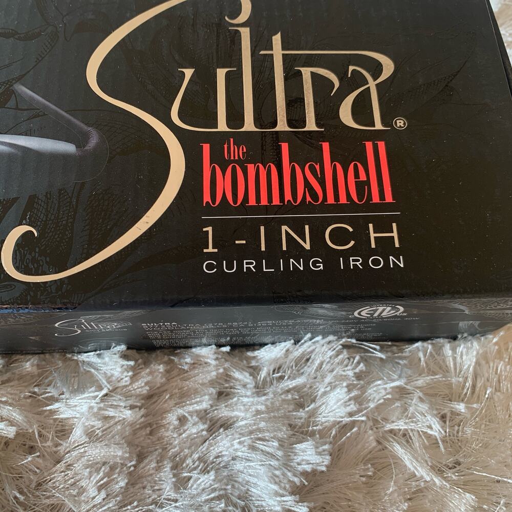 Sultra the Bombshell 1" Clipless Curling Iron Tourmaline Black NWB